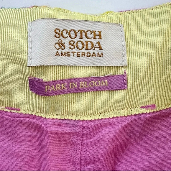 Anthropologie Scotch & Soda Linen Blend High Waist Fruit Shorts Pink Size XS NWT - Picture 8 of 11